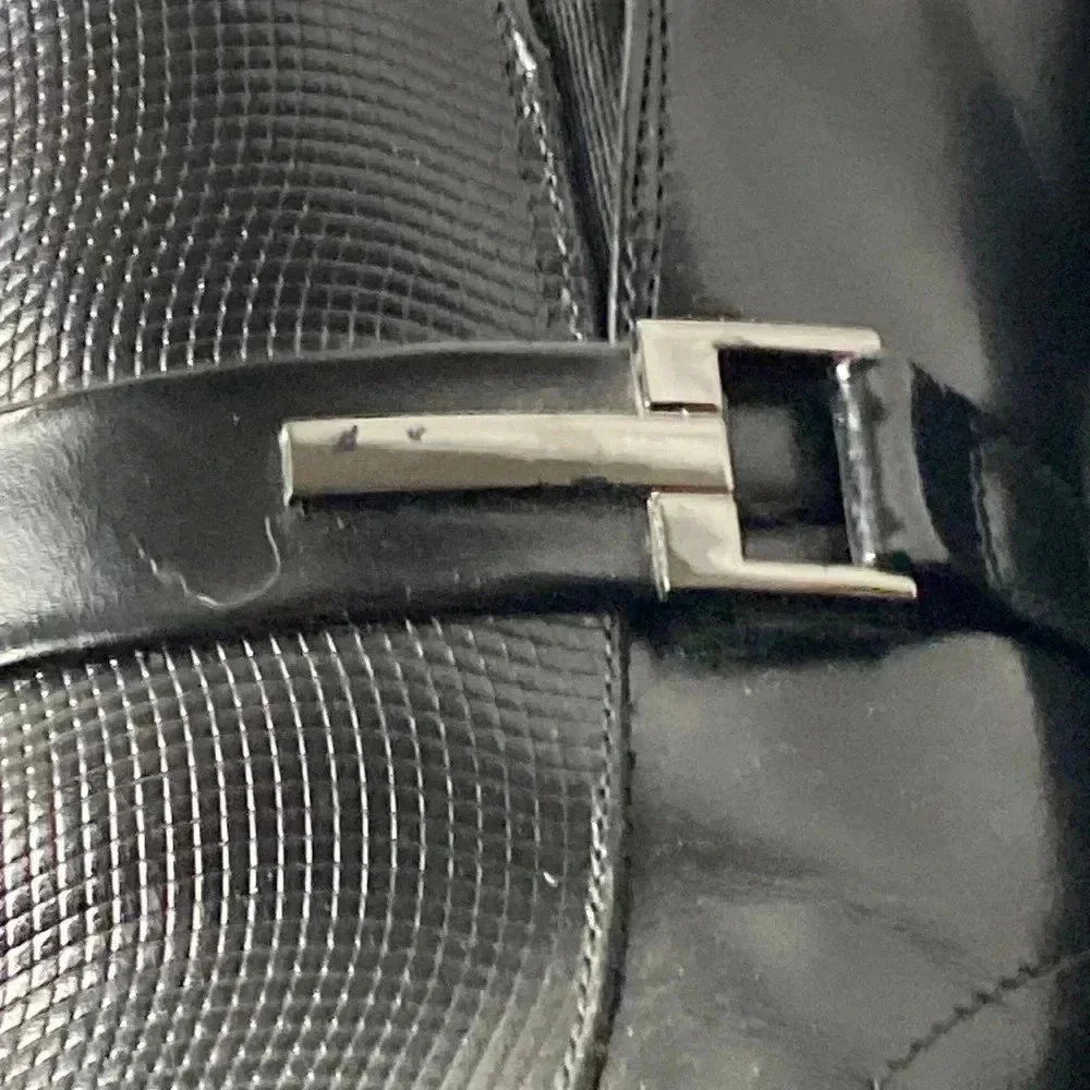 STACY ADAMS MENS SIZE 8 BLACK‎ LEATHER LOAFER SHOES SILVER BUCKLE ACCENT
